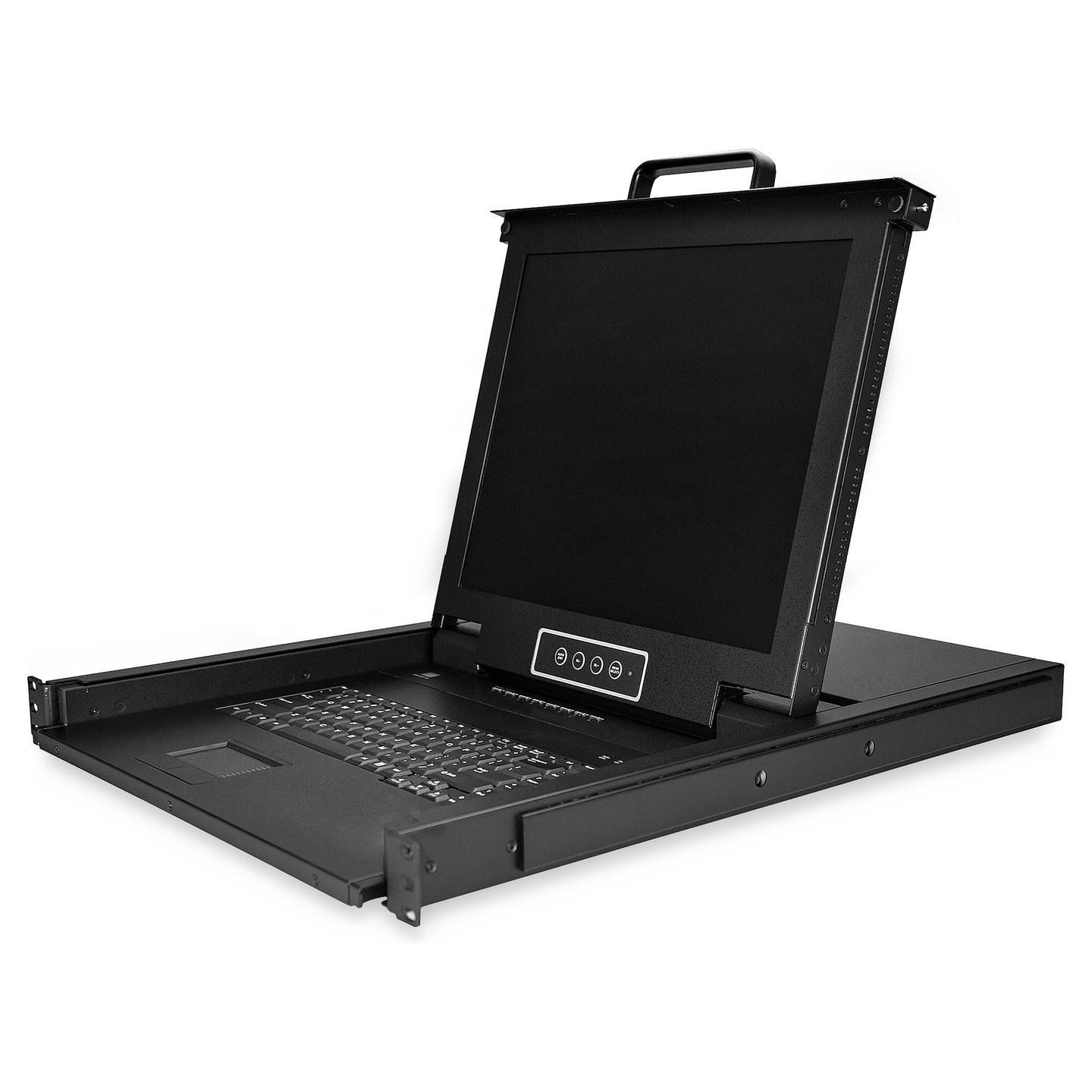KVM Switch StarTech.com RKCONS1708K, 8 porta VGA, ekran LCD 17", 1280×1024px, Tastierë dhe Touchpad, Rack 1U - Zezë