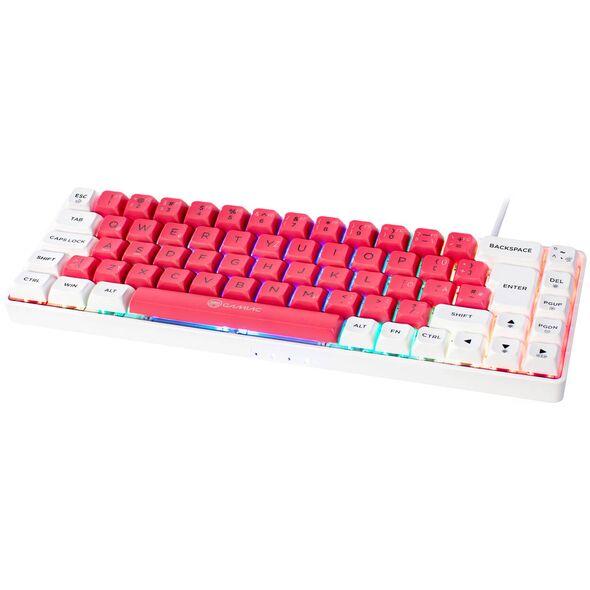 Tastierë Gaming GAMIAC TKL69G SF 65% / Mekanike / Kailh Blue Switches / RGB / USB-C - Bardhë/Kuqe