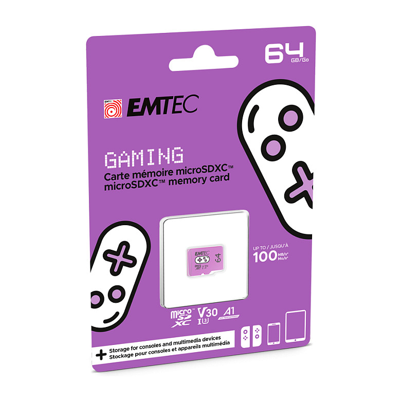 Kartë Memorie SD CARD Emtec m64GB UHS-I U3 V30 A1 Gaming Purple - 3