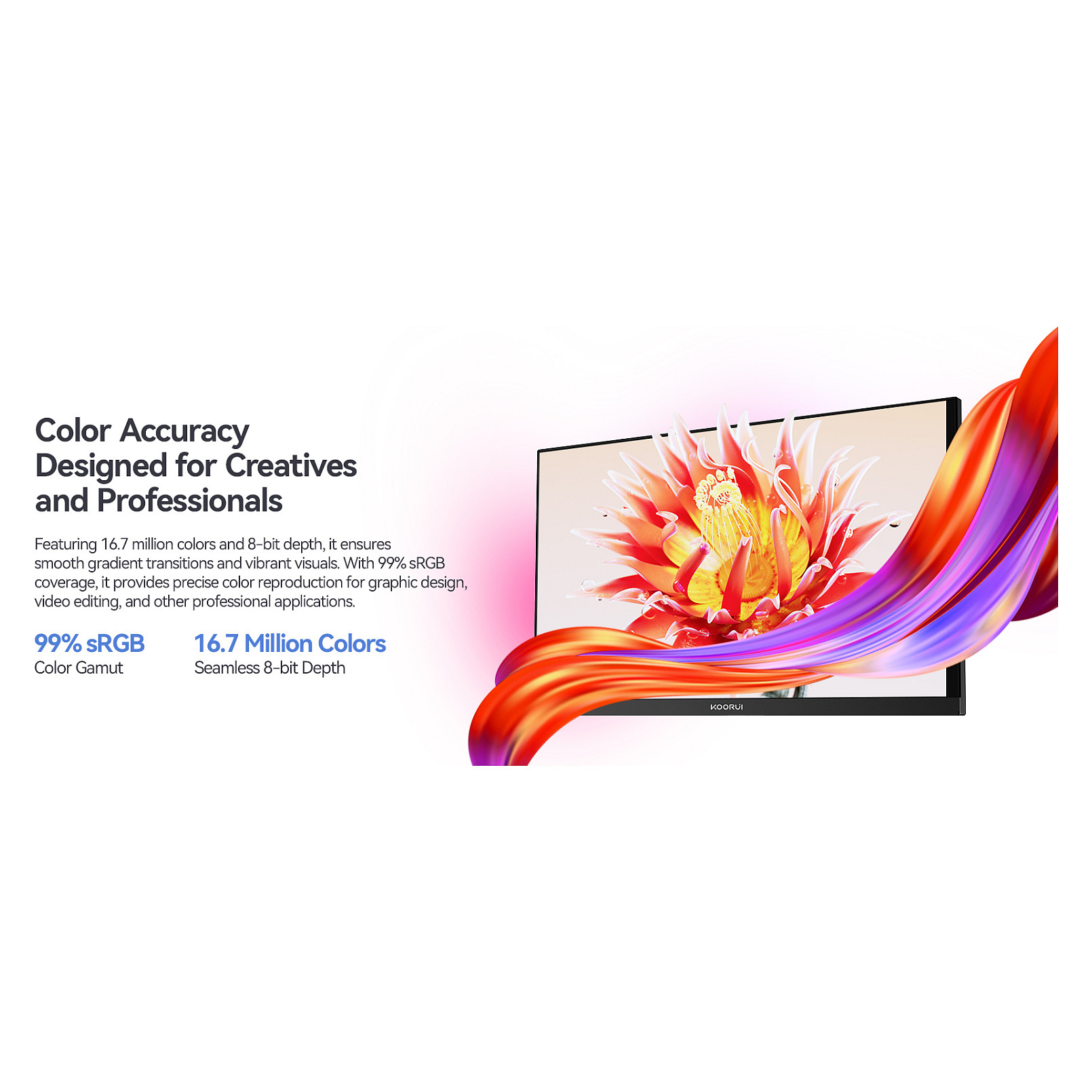Monitor KOORUI E2411H / 23.8" / Full HD IPS / 120 Hz / 6 ms / HDMI+VGA - Zezë - 12