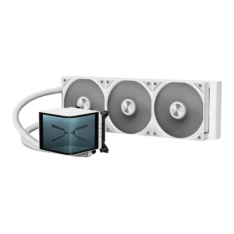 Ftohës për Procesor TRYX PANORAMA 360 / AIO / 360mm / 3×120mm Fan / 3D AMOLED / 320W TDP / AM4/AM5 / LGA1700/1851 – Bardhë