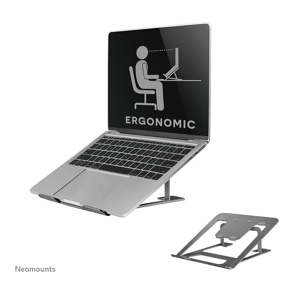 Mbajtës për Laptop Neomounts NSLS085GREY, 10"-17", i Palosshëm, 6 Pozicione, deri 5kg, Aluminium - Hiri