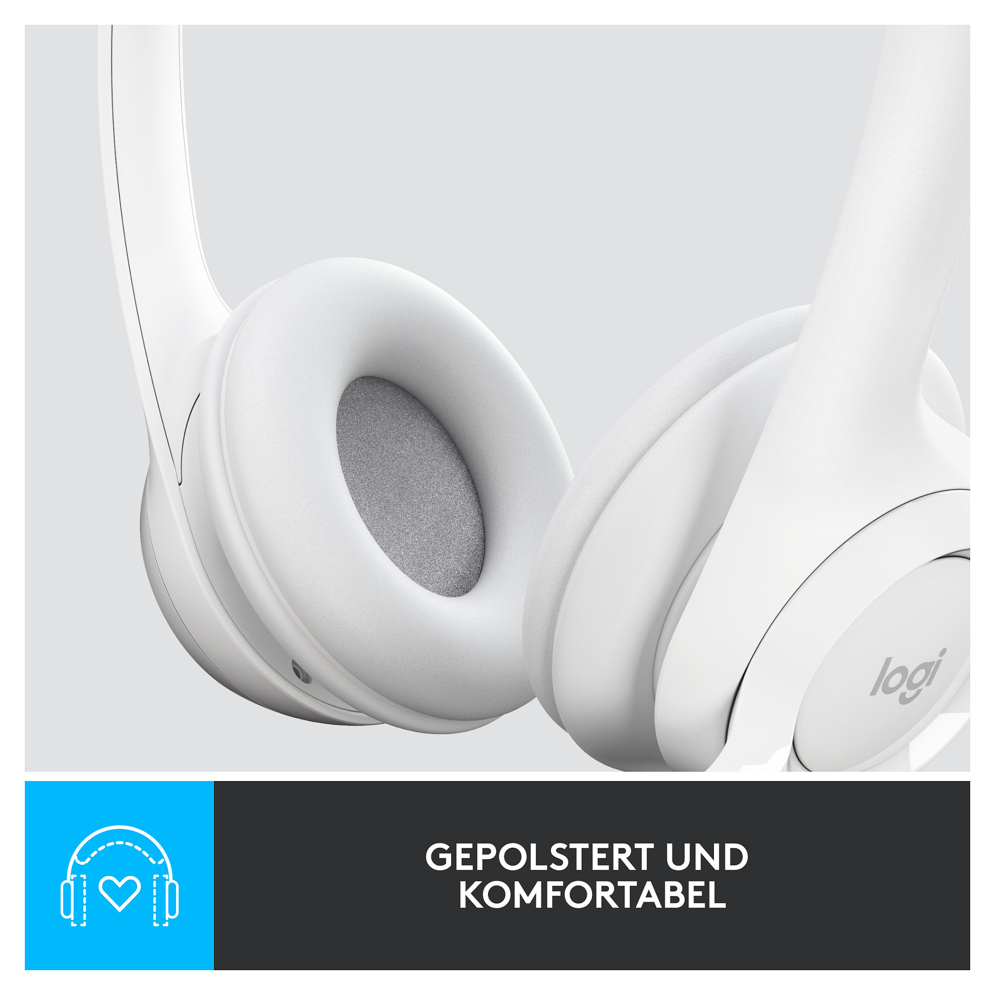 Kufje Logitech H390, USB-A, të bardha - 13