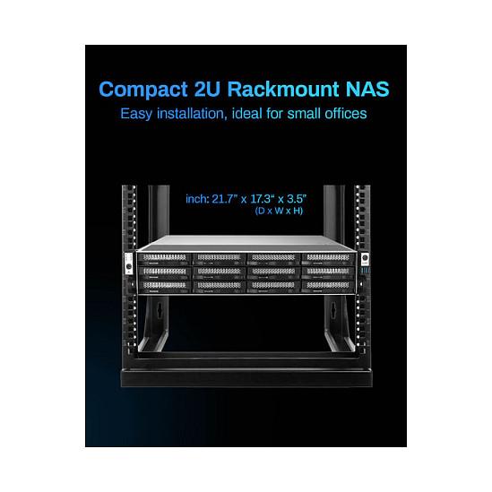 NAS TerraMaster U12-500 Plus, 12 Bay, Intel Core i7-1255U, 16GB DDR5, 2 × 10GbE, 2U Rackmount - Gri - 7