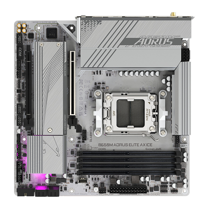Pllakë Amë Gigabyte B650M A ELITE AX ICE DDR5 mATX - 5