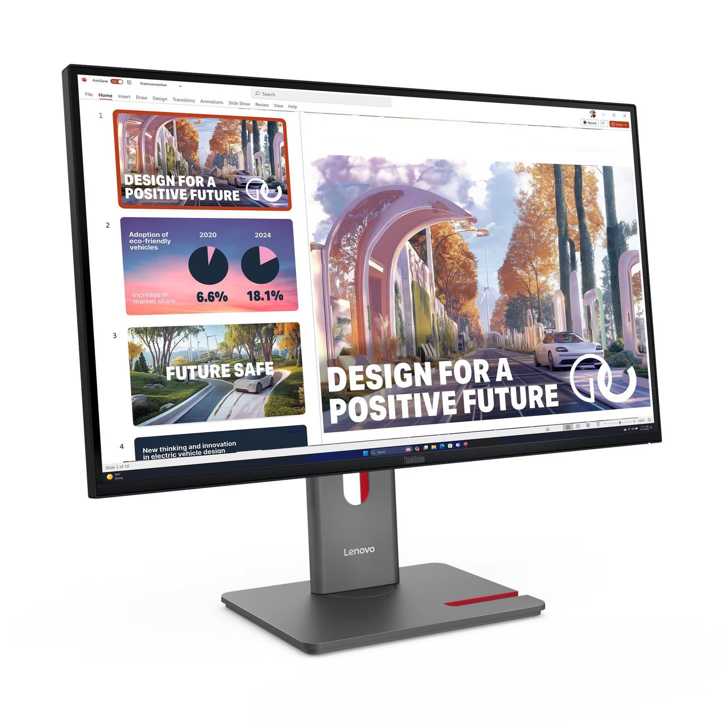 Monitor Lenovo ThinkVision P27QD-40, 27", WQHD IPS, 120Hz, 4ms, HDMI + DP + USB-C - Zezë - 2