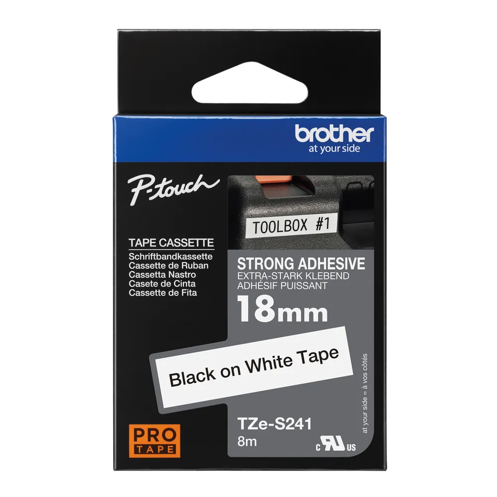 Shirit për Printer 3D Brother Colour Ribbon TZE-S241 / TZES241 - Zezë mbi Bardhë