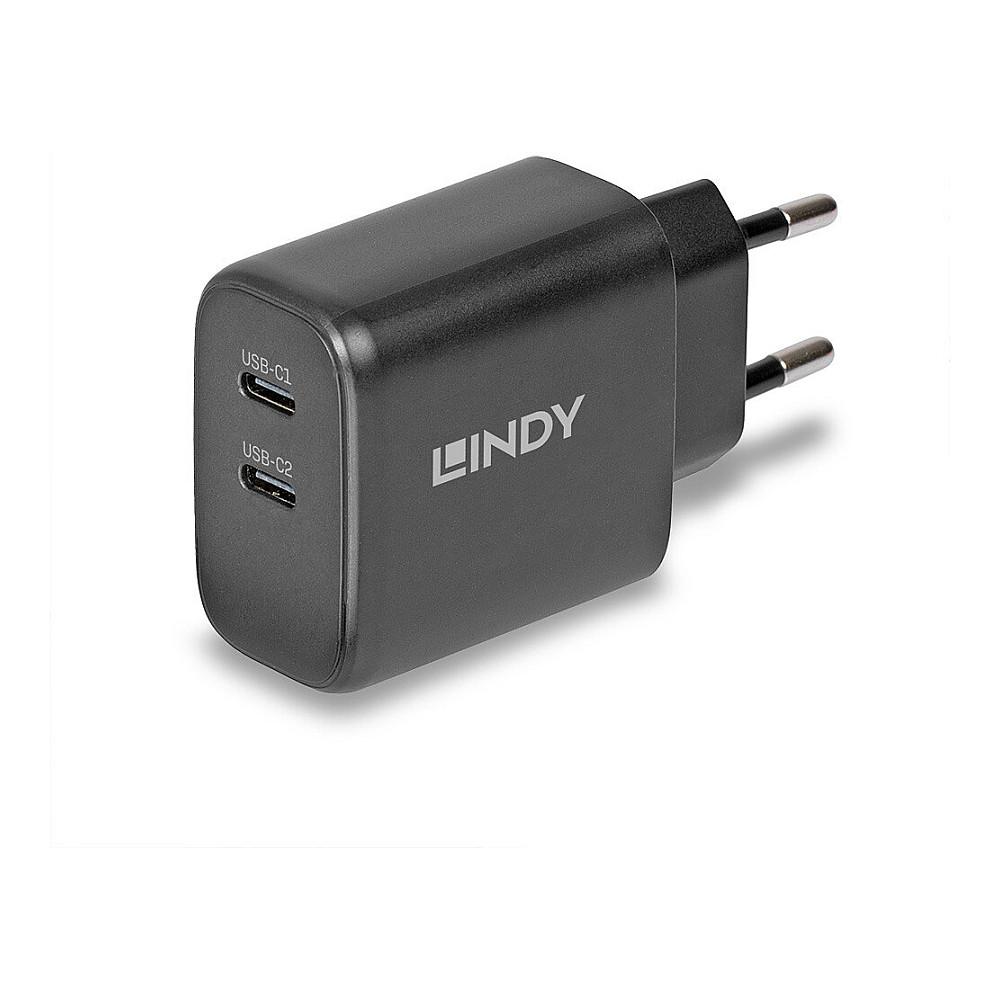 Adapter Lindy 73438 / 65W / 2 x USB-C / PD 3.0 / PPS - Zezë - 1