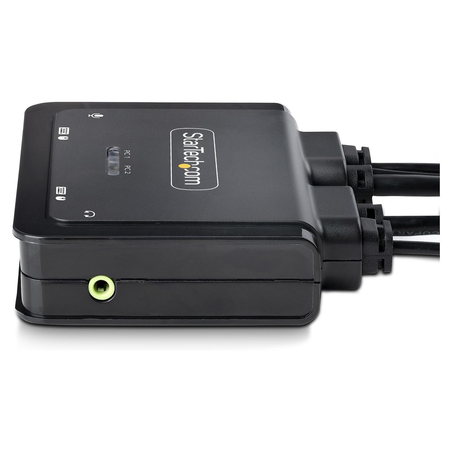 KVM Switch StarTech.com C2-D46-UAC-CBL-KVM, 2 porta, USB-C dhe DisplayPort, 4K 60Hz, kabllo të integruara - Zezë - 5