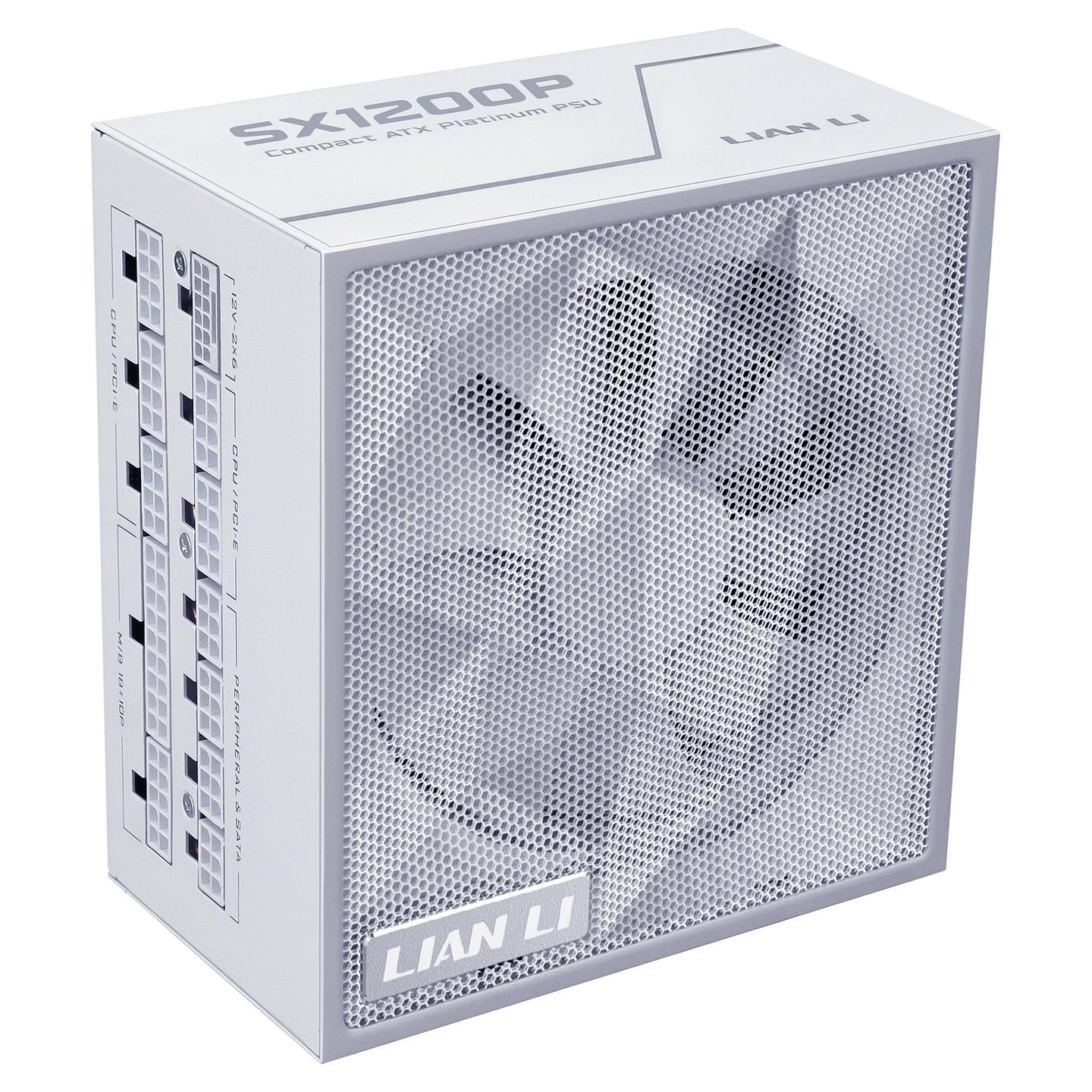 Furnizues Energjie Lian Li SX1200P, 1200W, ATX 3.1, 80 PLUS Platinum, Full Modular, 120mm Fan, PCIe 5.1 – Bardhë - 5