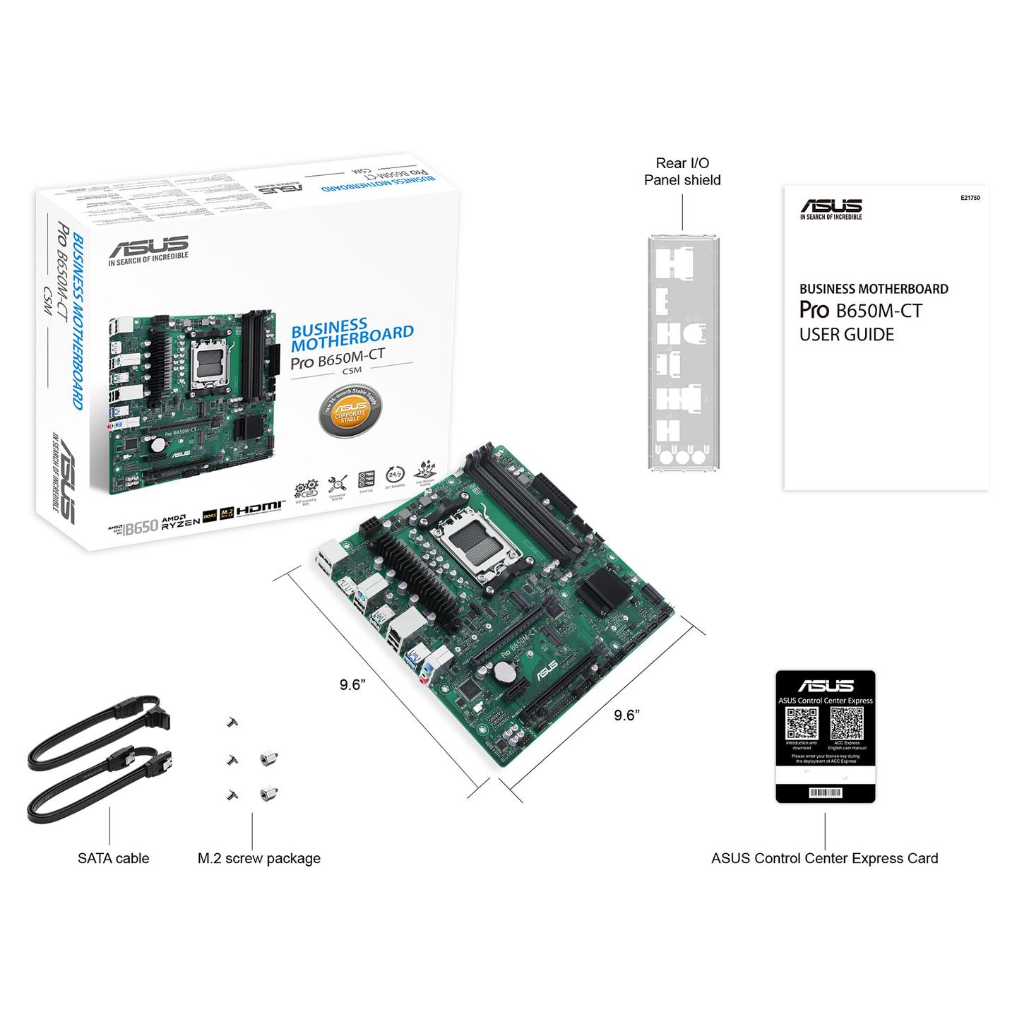 Pllakë Amë ASUS PRO B650M-CT-CSM / AMD AM5 / B650 / DDR5 / Micro-ATX / 2.5GbE LAN - 8