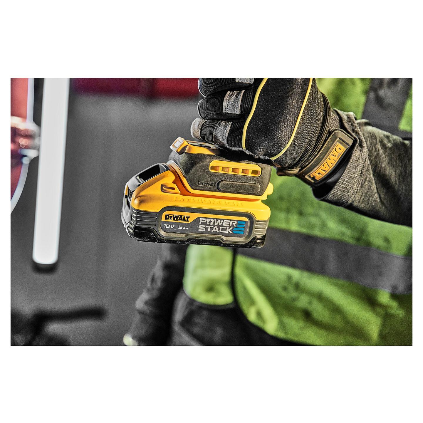 Set Bateri DeWALT DCBP518H2-XJ XR POWERSTACK, 18V, 2×5Ah, Li-Ion - Verdhë/Zezë - 11