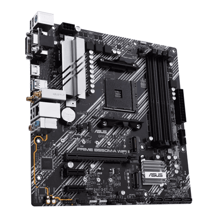 Motherboard SUS PRIME B550M-A WIFI II, AMD AM4, B550, DDR4, Micro-ATX, Wi-Fi 6, Bluetooth 5.2, 1Gb Ethernet, PCIe 4.0 - 3