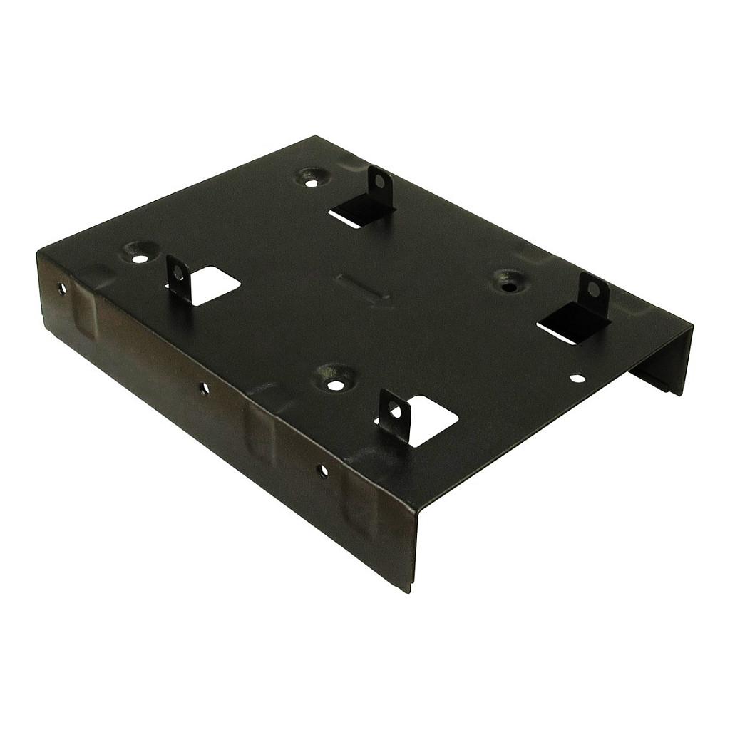 Këllëf për disqe Inter-Tech 88885232, 2x 2.5", për 1x 3.5", çelik - Zezë