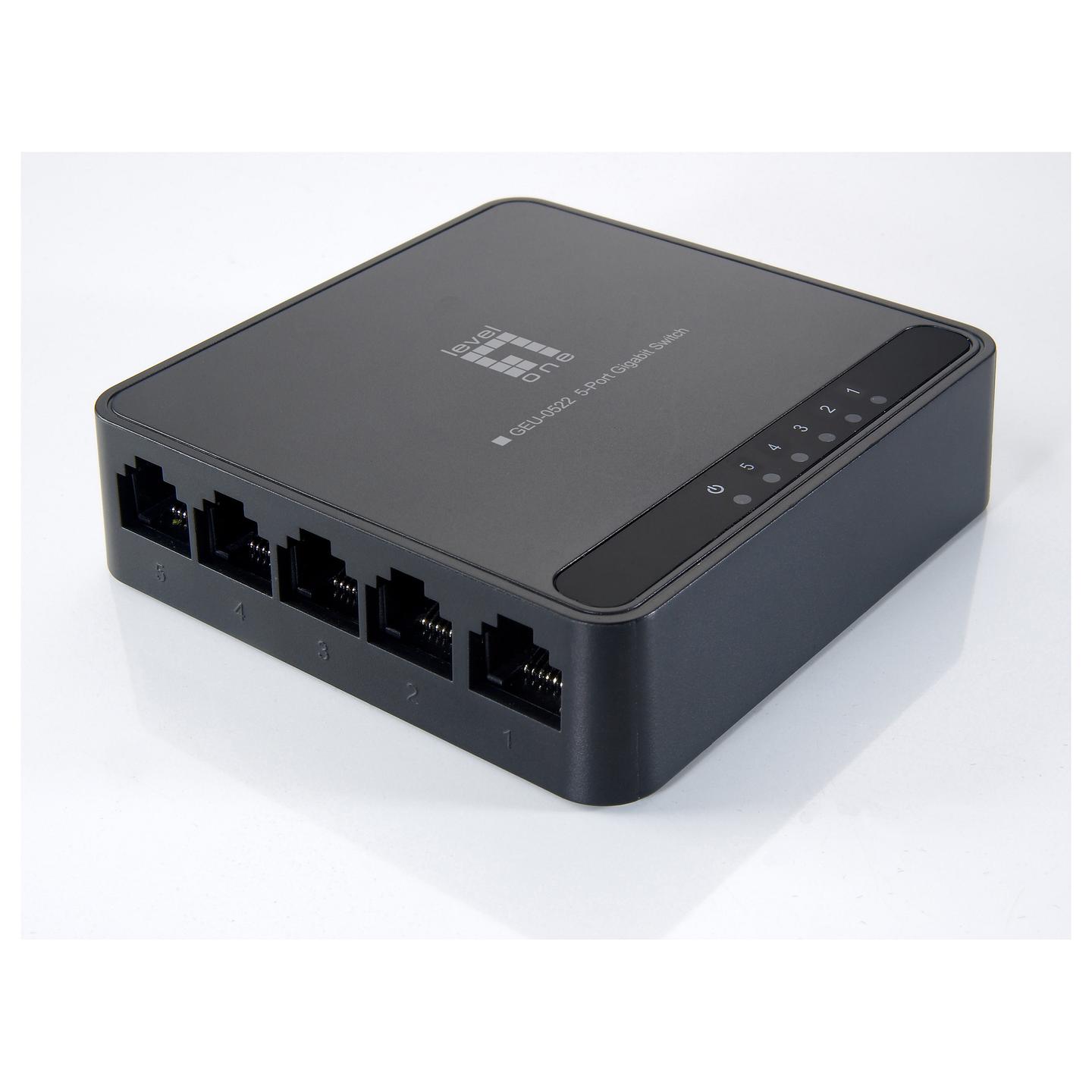 Switch LevelOne GEU-0522, 5x Gigabit Ethernet RJ45, 10/100/1000Mbps, Unmanaged - Zezë - 3
