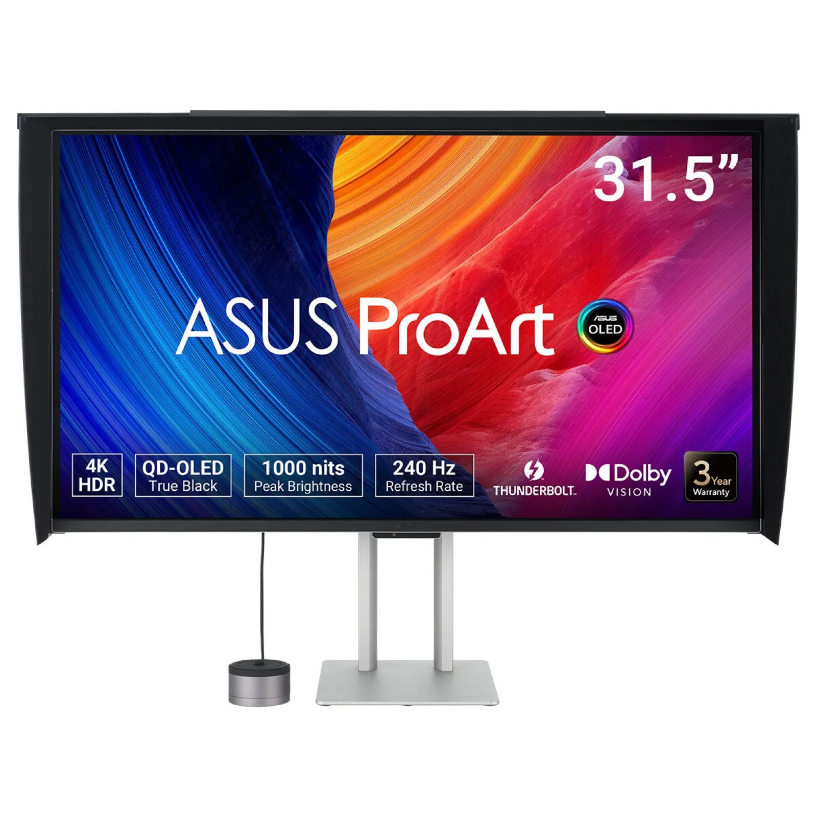 Monitor ASUS ProArt OLED PA32UCDMR-K / 31.5" / 4K UHD QD-OLED / 240Hz / 0.1ms / HDMI+DisplayPort+Thunderbolt 4 - Zezë/Argjend