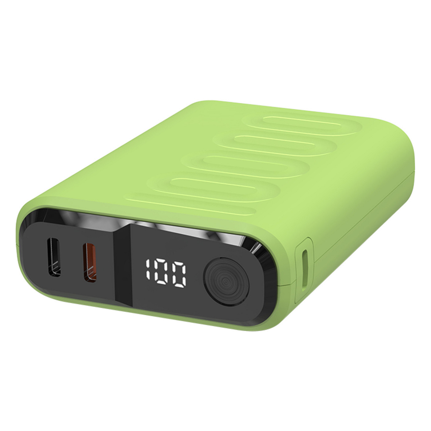 Powerbank RealPower PB-10000C PD+ / 10000mAh / 3x USB-C – Gjelbër 