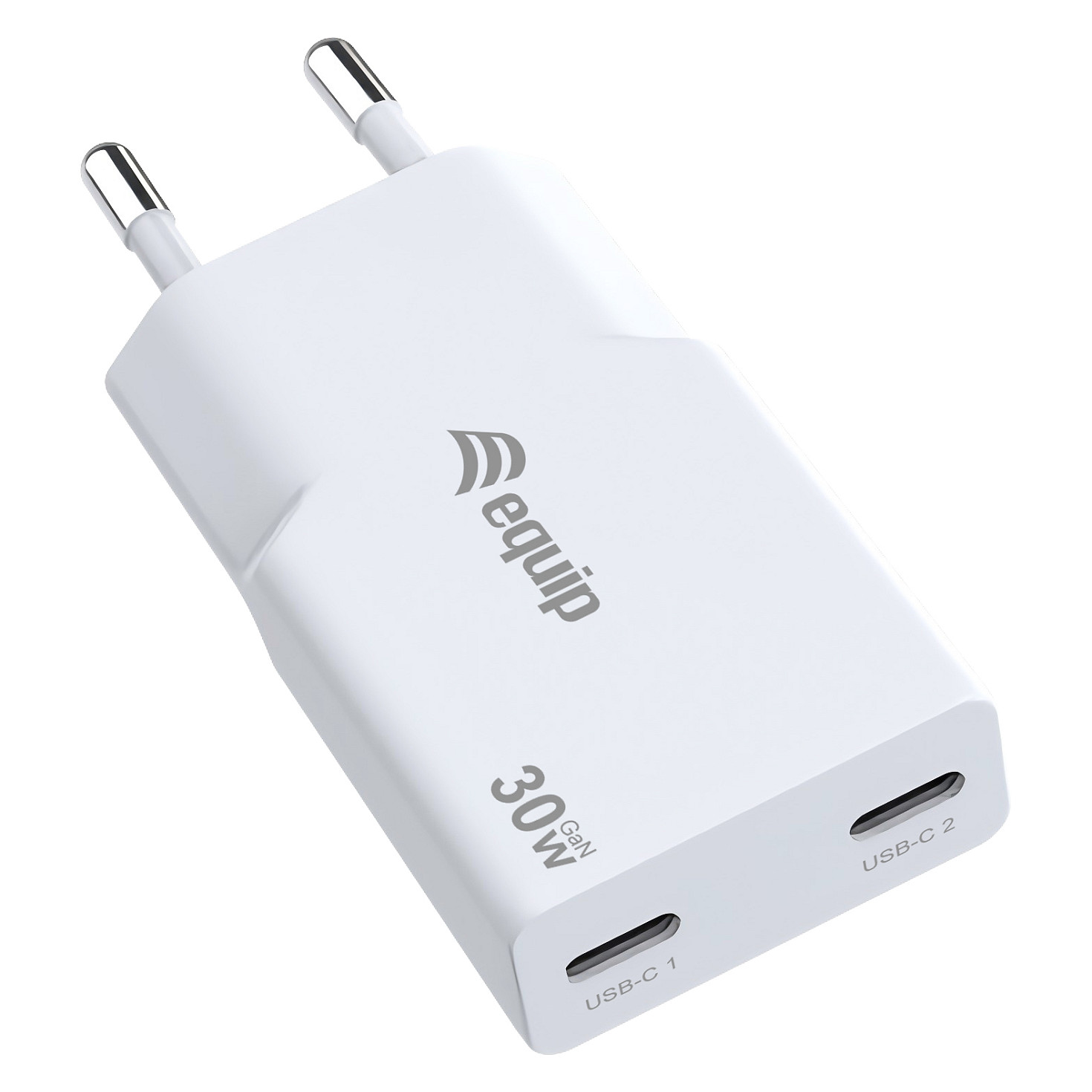 Adapter Equip 2-Port USB-C PD3.0 / USB-A GaN Slim 30W – Bardhë - 1