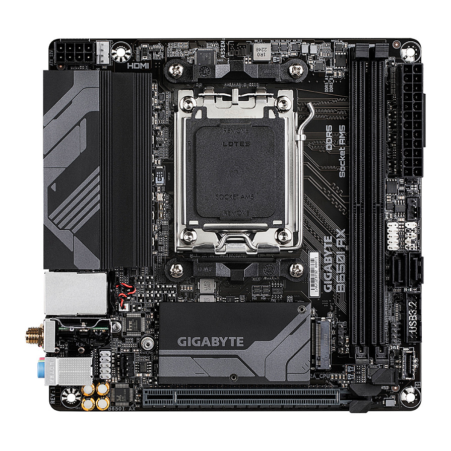 Pllakë Amë Gigabyte B650I AX / AMD AM5 / B650 / DDR5 / Mini-ITX / Wi-Fi 6E / 2.5GbE LAN - 2