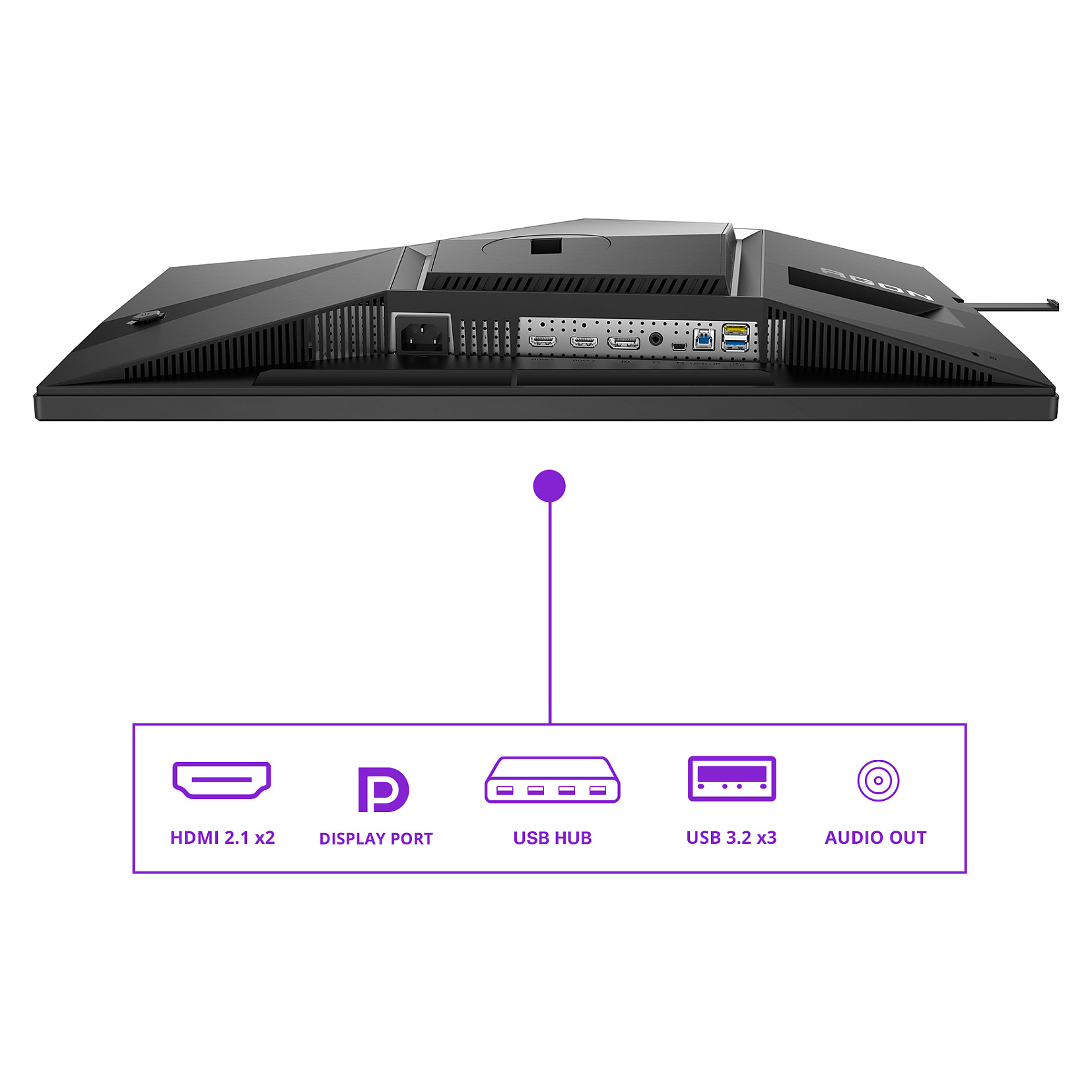 Monitor AOC AGON PRO AG326UD / 31.5″ / 4K UHD / QD-OLED / 165Hz / 0.03ms / HDMI 2.1 + DP + USB / E zezë - 3