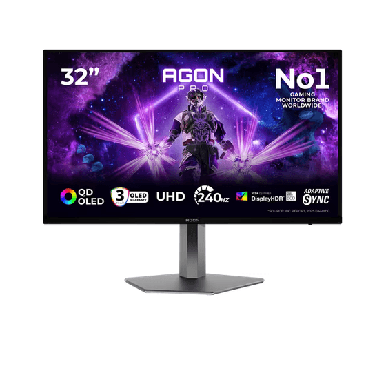 Monitor Gaming AOC AG326UZD2 / 31.5" / 4K UHD QD-OLED / 240 Hz / 0.03 ms / 2x HDMI + DisplayPort + USB-C - Zezë