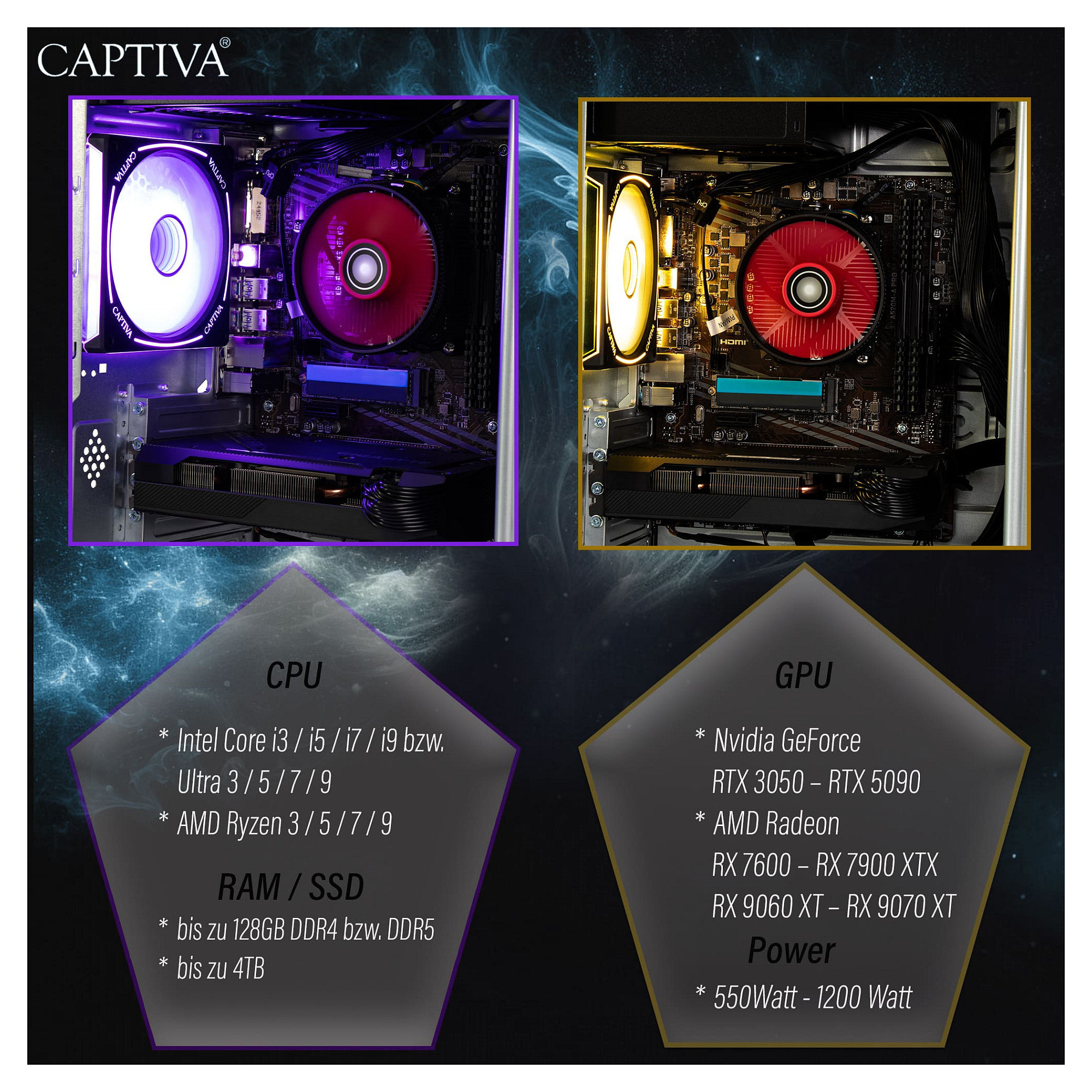 Kompjuter Gaming Captiva Advanced Gaming R92-769 / AMD Ryzen 7 5700X / 32GB DDR4 / 1TB / RTX 5060 Ti 8GB - Zezë - 7