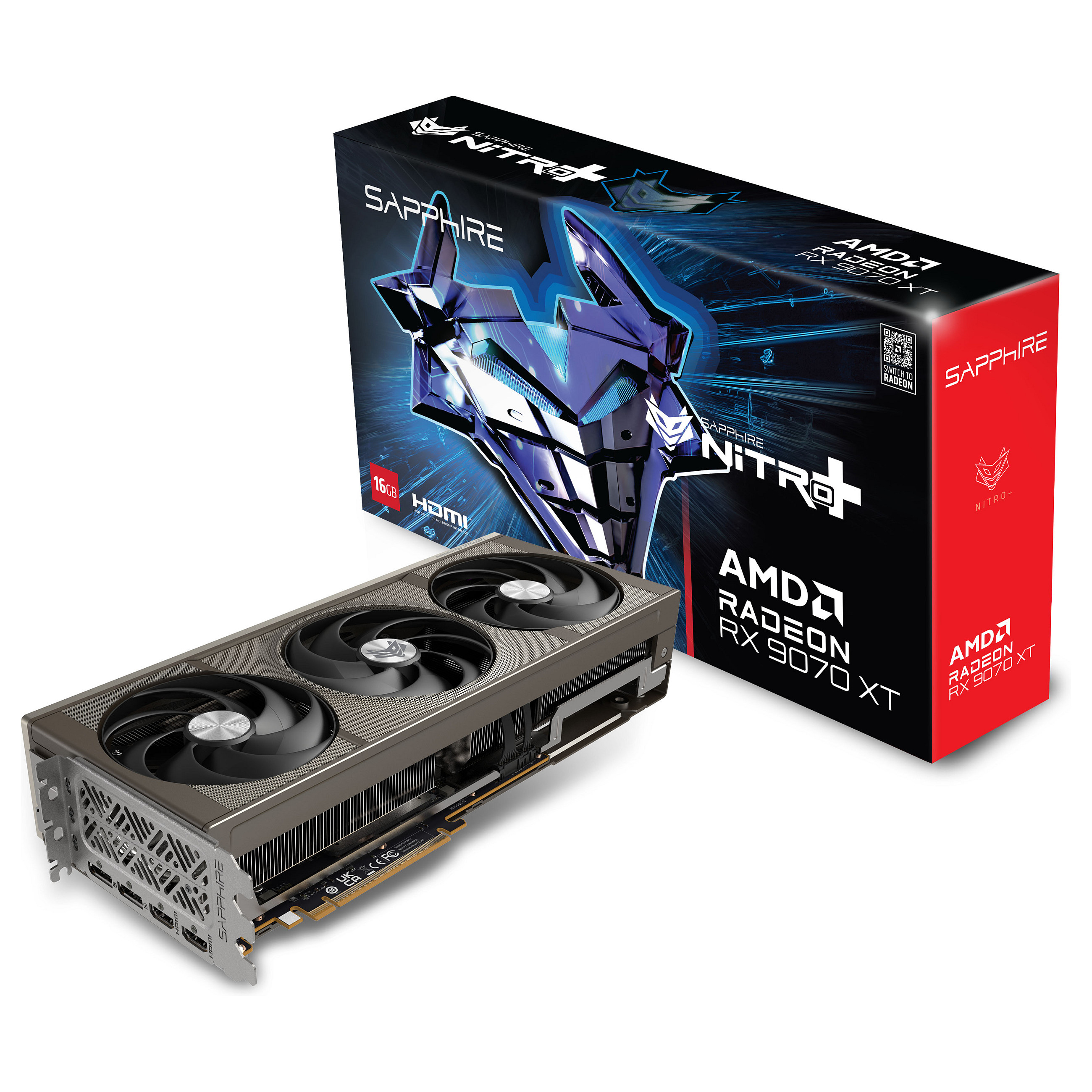 Kartelë Grafike AMD RX 9070 XT 16GB Sapphire NITRO + Radeon OC GDDR6 3 Fan - 7