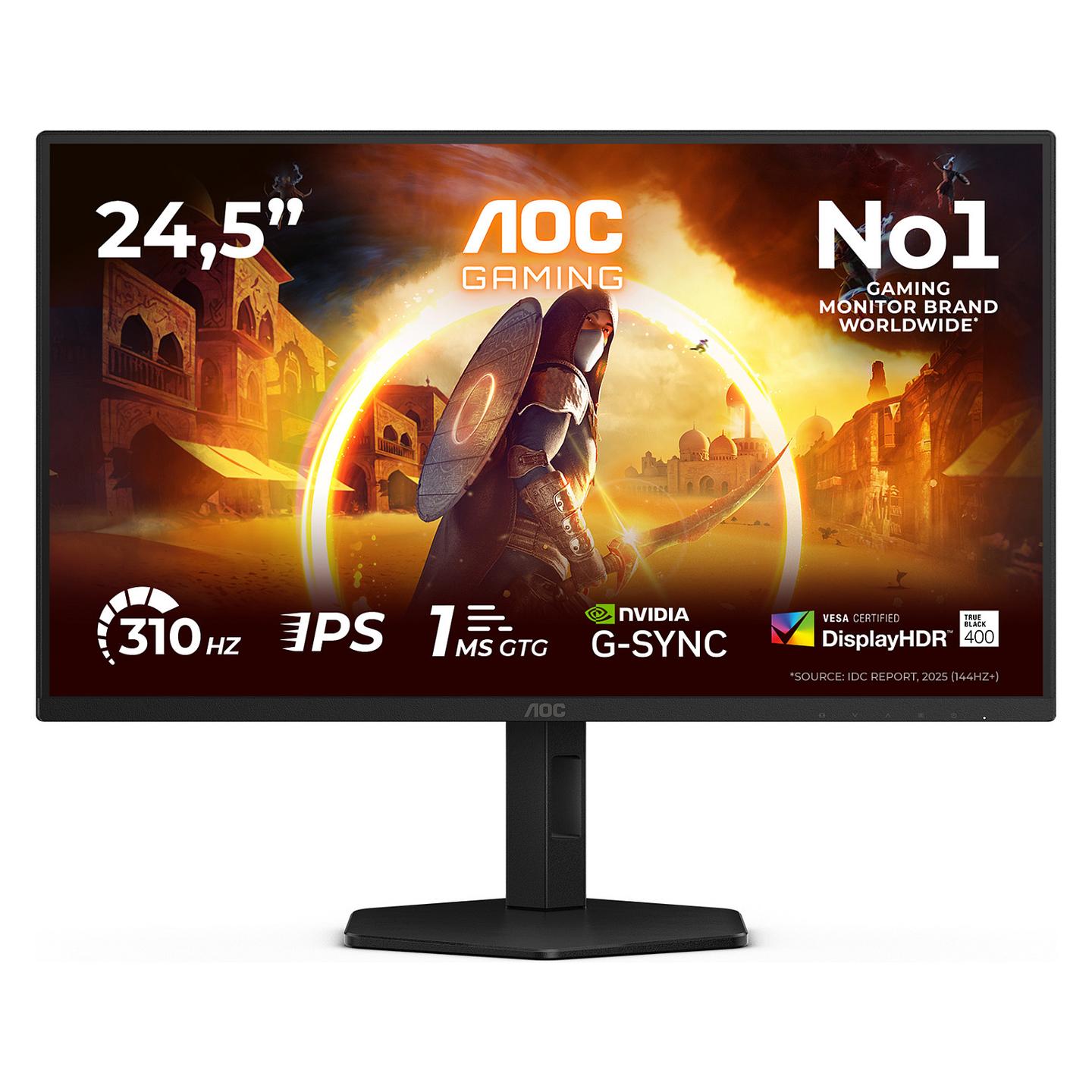 Monitor Gaming AOC AGON 25G4SXU / 24.5″ / FHD Fast IPS / 310 Hz / 1 ms / DisplayPort + HDMI + USB-Hub - Zezë