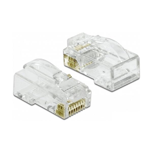 Konektor për Kabllo Rrjeti DeLOCK 86473, Cat 6, RJ-45 Mashkull, UTP, Crimp+Cut+Curve, 20 copë - Transparent
