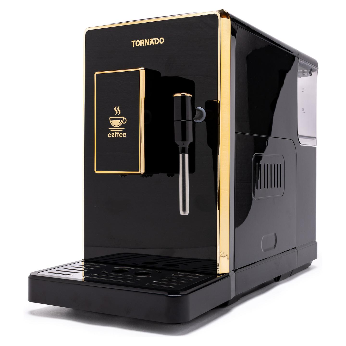 Aparat për Kafe TORNADO TCM-9008A-GS, 1350 W, 20 bar, Mulli i Integruar, 1.5 L - Zezë/Ari - 8