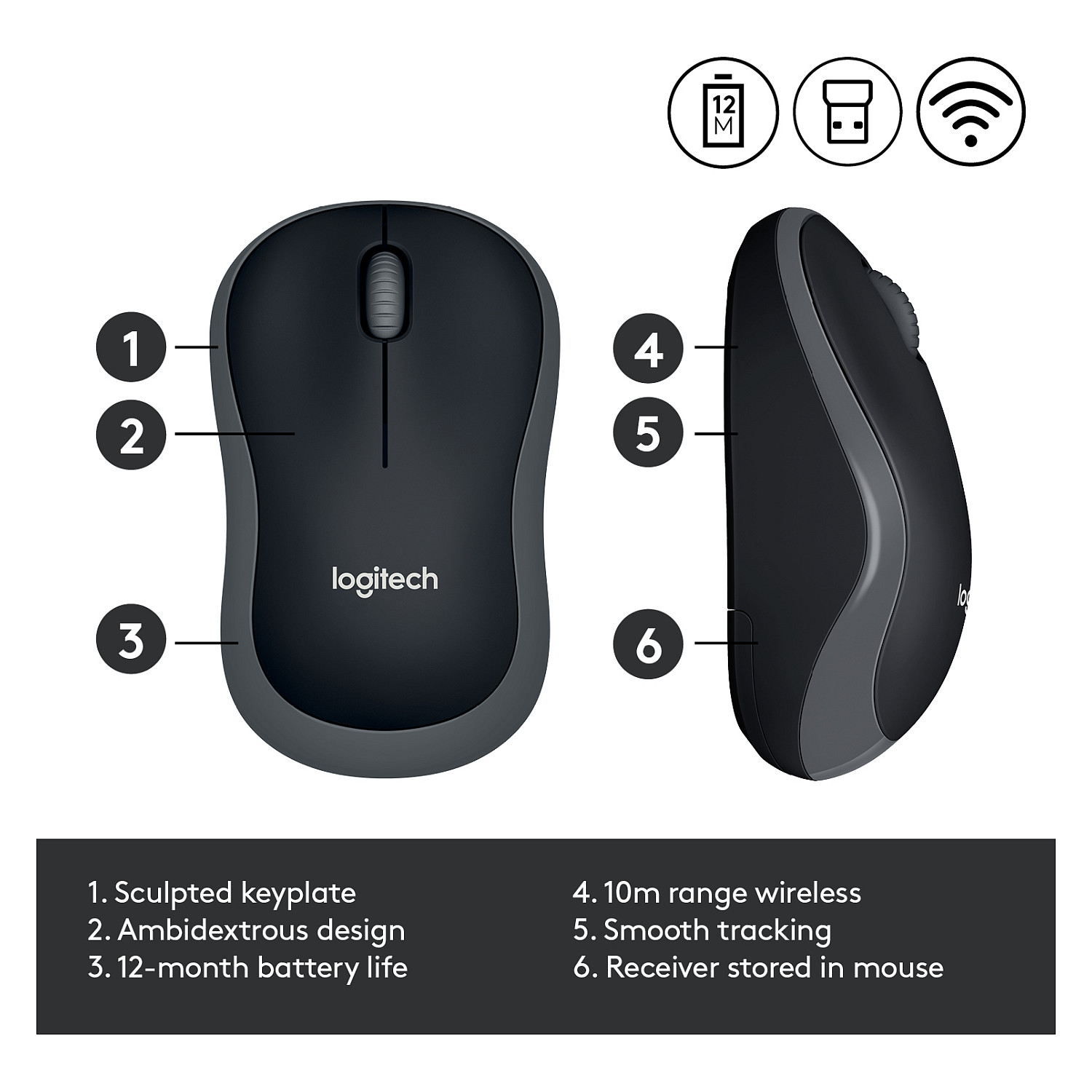Maus pa Kabllo Logitech M185 Wireless – Zezë / Gri - 9