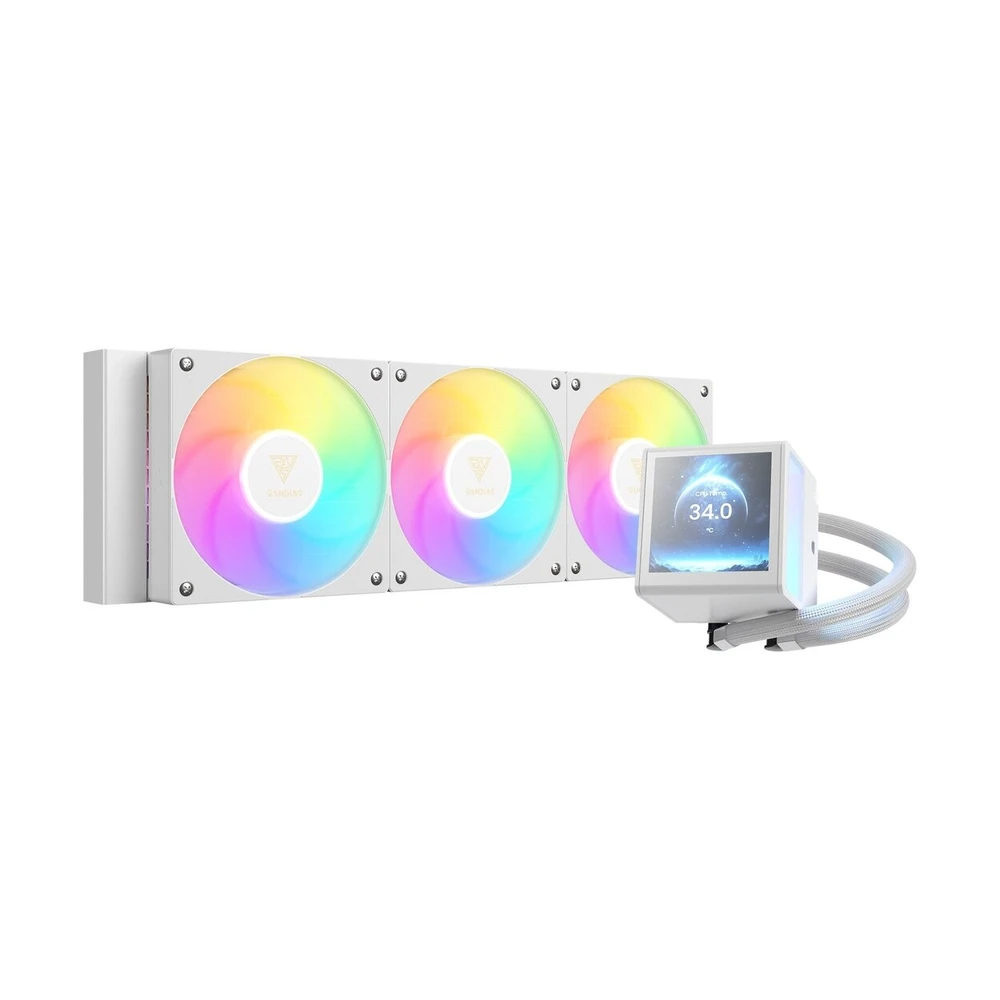 Ftohës për Procesor Gamdias Chione P5-360 WH / 360mm / 3x120mm / RGB / LCD 3.4" / AIO - Bardhë