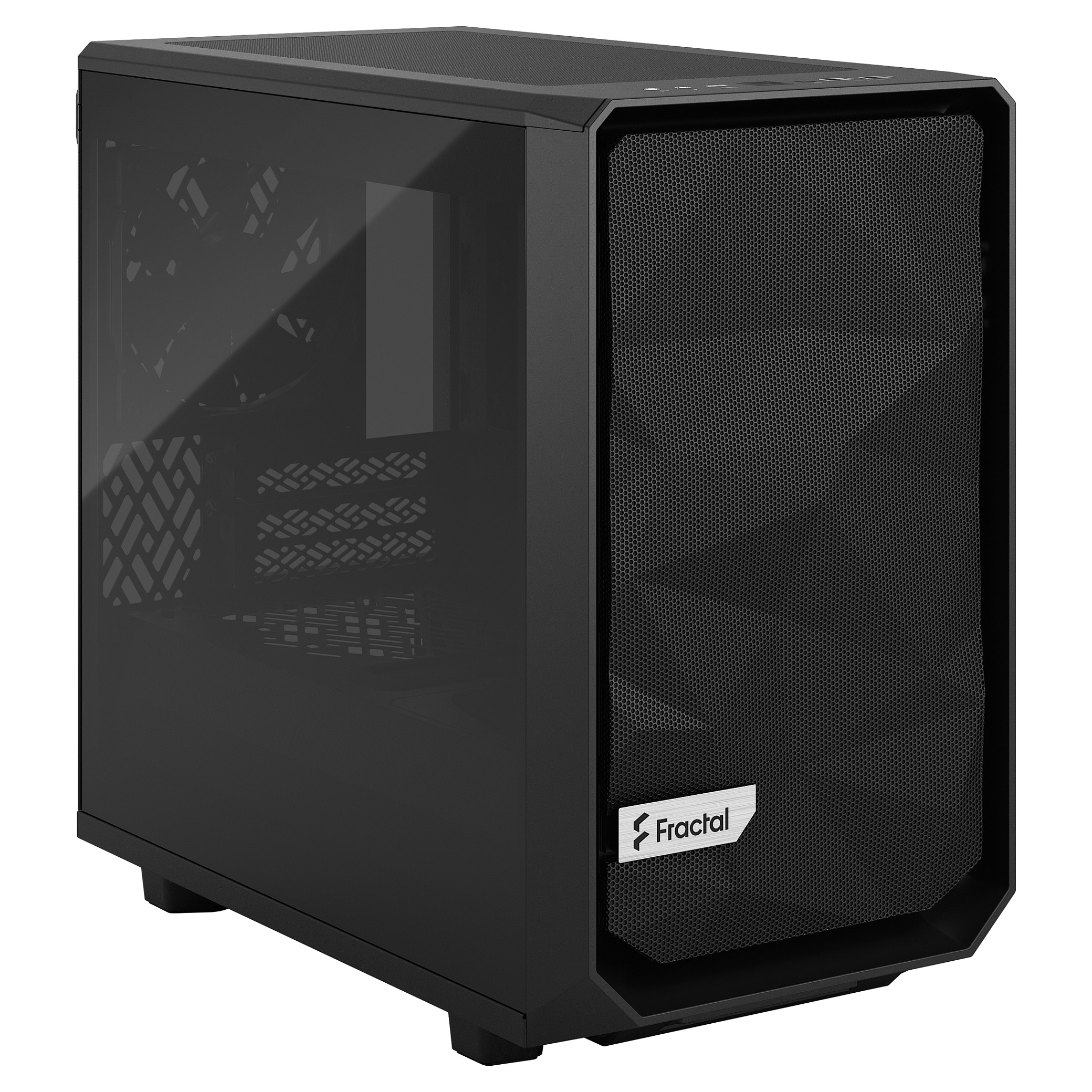 Kasë PC Fractal Design Meshify 2 Nano / Mini Tower / Mini-ITX + Mini-DTX / 1x 140mm + 1x 120mm Fan / Tempered Glass - Zezë - 10