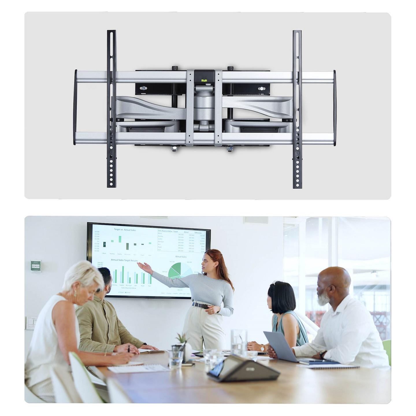 Mbajtëse për TV StarTech.com 100AP1-TV-WALL-MOUNT / 32–100" / deri 85kg / VESA 200x200–800x500 / Full Motion / Montim në Mur - Zezë/Argjend - 7