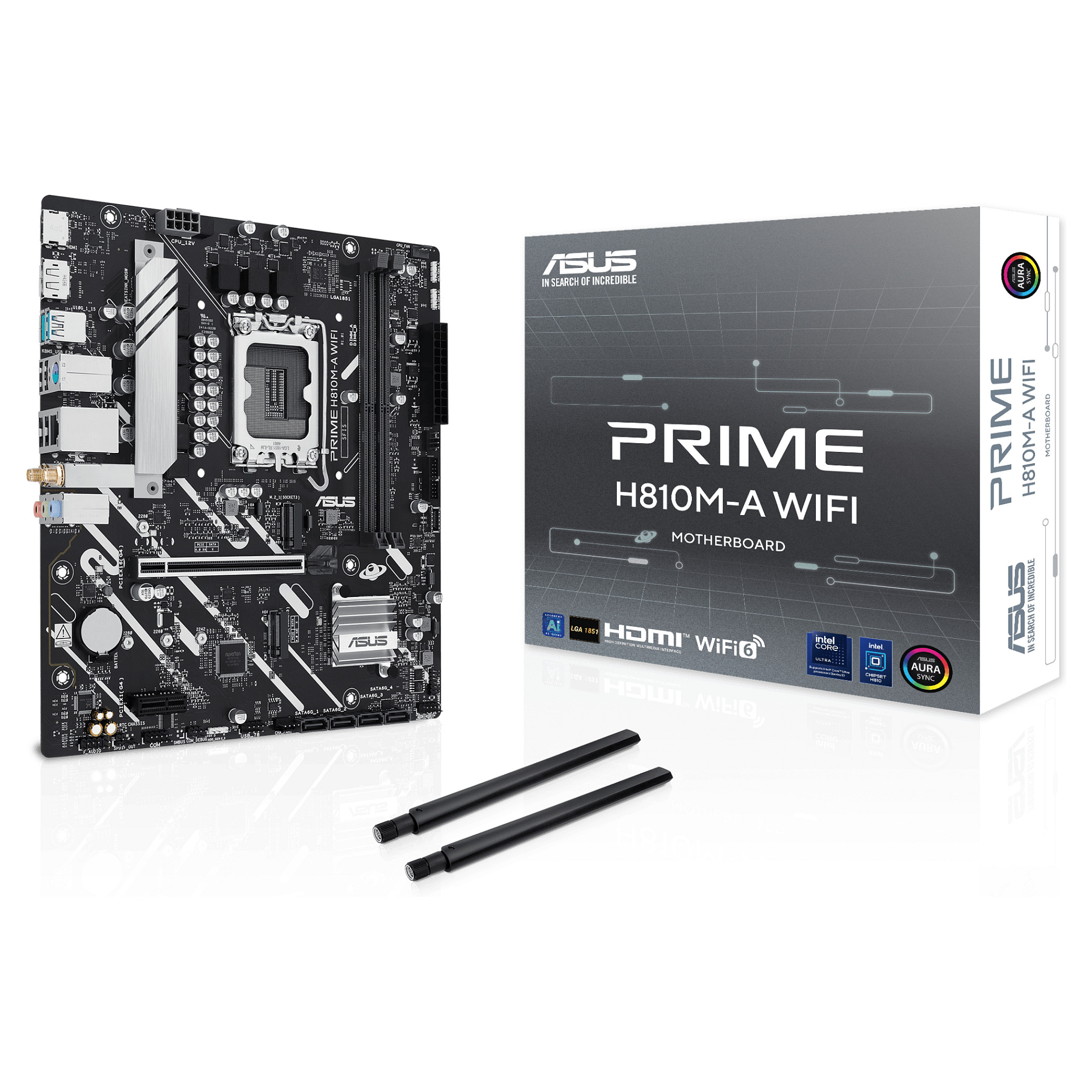 Pllakë Amë MB Intel ASUS PRIME H810M-A WIFI / Intel Socket 1851 / DDR5 / mATX / HDMI+DP - 2