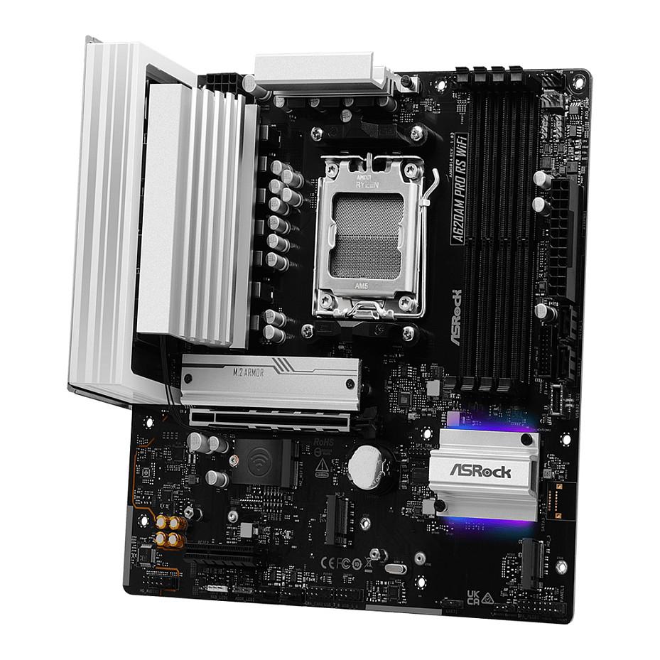 Pllakë Amë ASRock A620AM Pro RS WiFi / AMD AM5 / DDR5 / Micro-ATX / Wi-Fi 6E / 2.5GbE LAN - 4