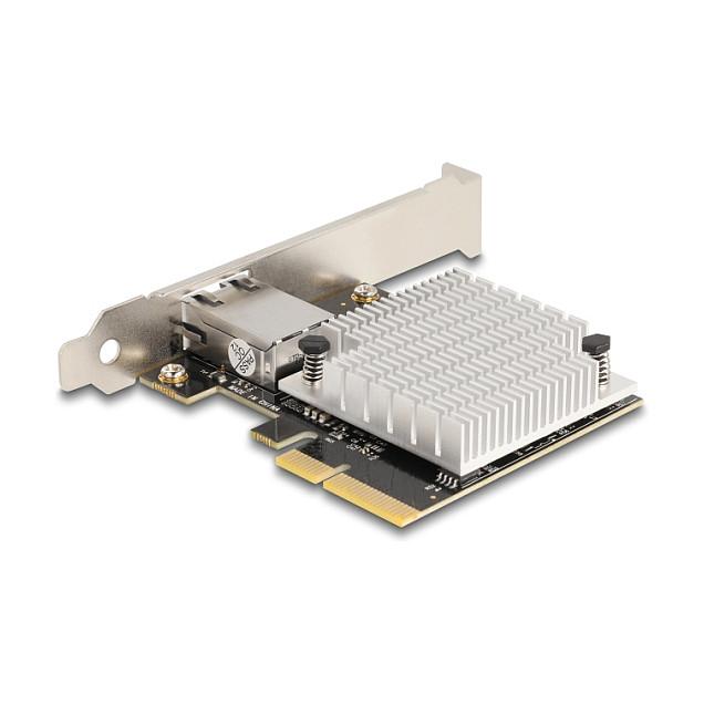 Karta të Rrjetit Delock 90758 / PCIe 3.0 x4 / 1x 10 Gigabit LAN RJ45 / 10Gbps / Aquantia AQC107S / Low Profile - 2