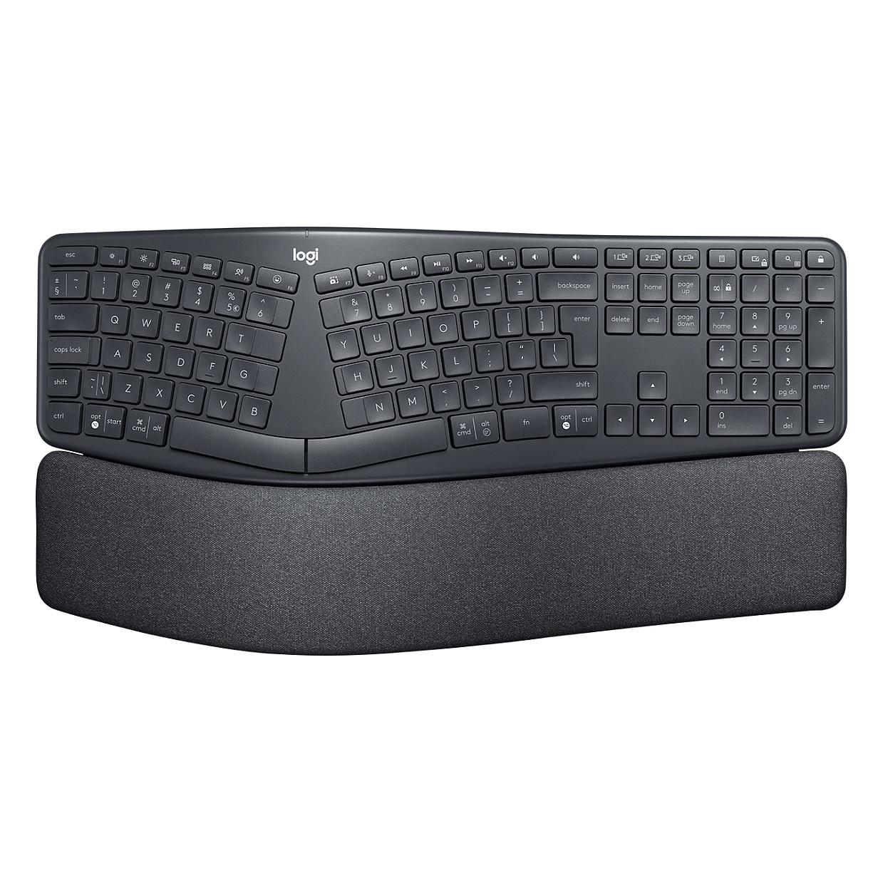 Tastierë Pa kabllo Logitech ERGO K860 / Bluetooth LE + Logi Bolt / Full-Size / QWERTY / US International - Grafit