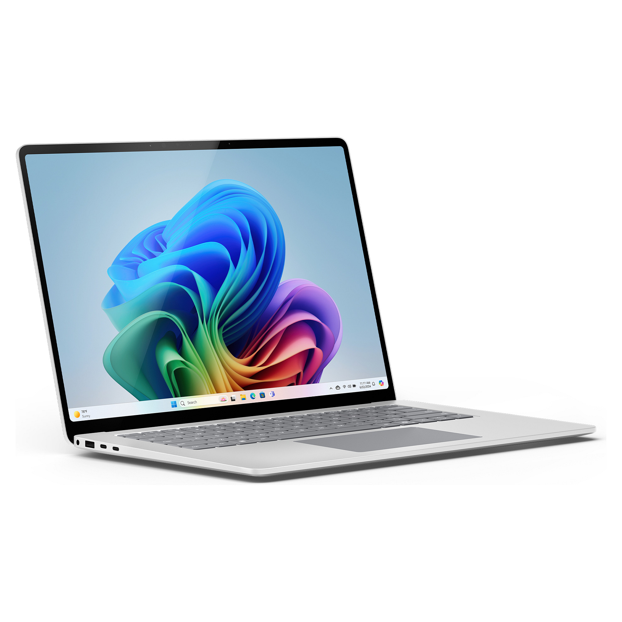 Laptop Microsoft Surface (7.Edition) Copilot+PC / X1E-80-100 / 16GB LPDDR5x / 512GB / 15" 2.5K Touch 120Hz / Qualcomm Adreno GPU / DE  - Platinum - 4
