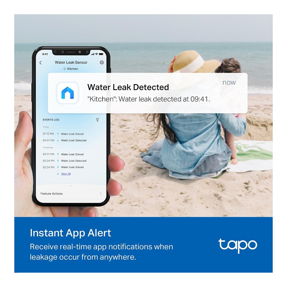 Sensor për Rrjedhje Uji TP-Link Tapo T300, Alarm 90 dB, Wireless 868 MHz, 2 × AAA, IP67 - Bardhë - 5