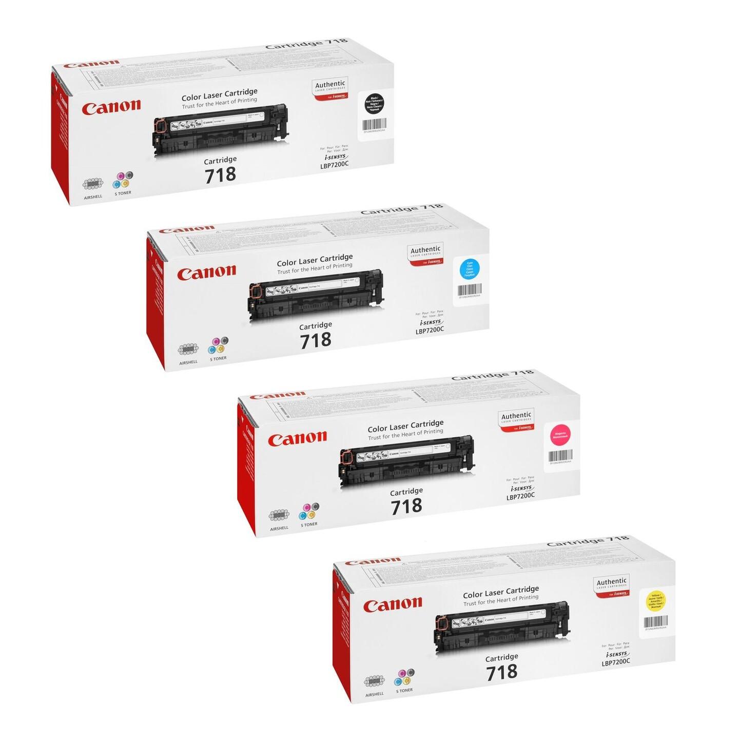 Set Toner Canon 718, OP2662B002, 4 copë - Zezë, Blu, Rozë, Verdhë