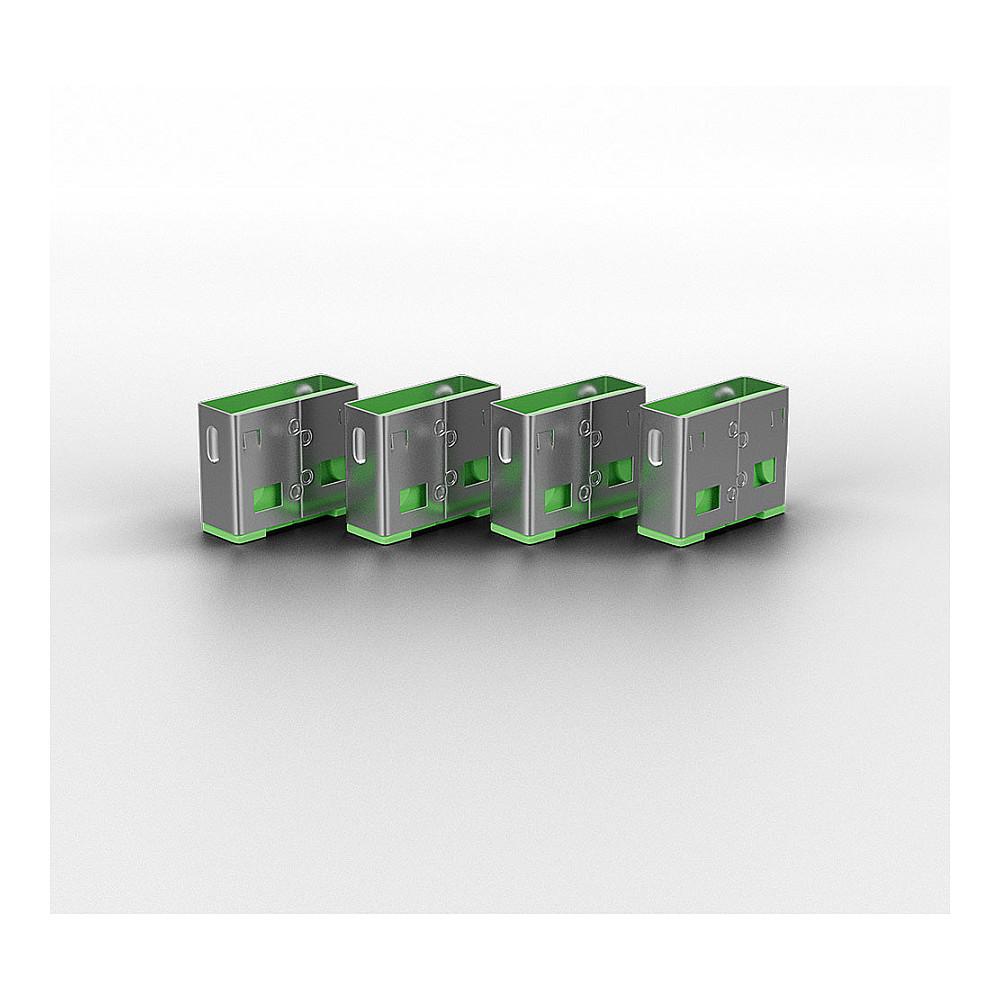 Bllokues portash Lindy 40451, USB-A, 4 copë, me çelës - Gjelbër - 2