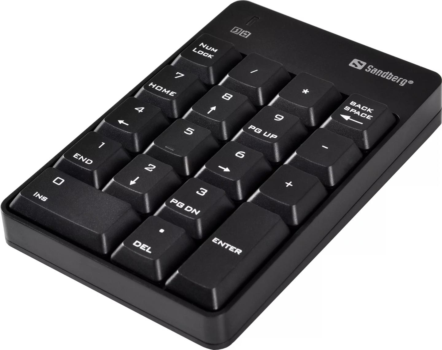 Tastierë Pa kabllo Sandberg Wireless Numeric Keypad 2 / 2.4 GHz / Low Profile / USB - Zezë