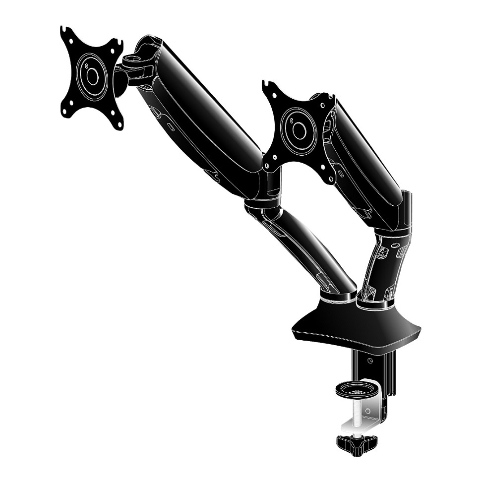 Mbajtëse për Monitor IIYAMA / Table Clamp Duo / 100x100 - Zezë - 11