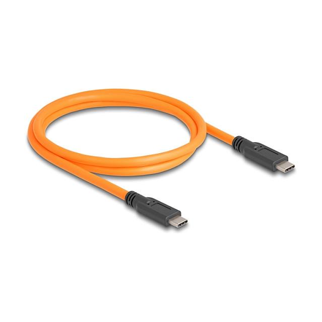 Kabllo USB DeLOCK 87959 / USB-C në USB-C / USB 5 Gbit/s / Power Delivery 100W / Tethered Shooting / 1 m - Portokalli - 1