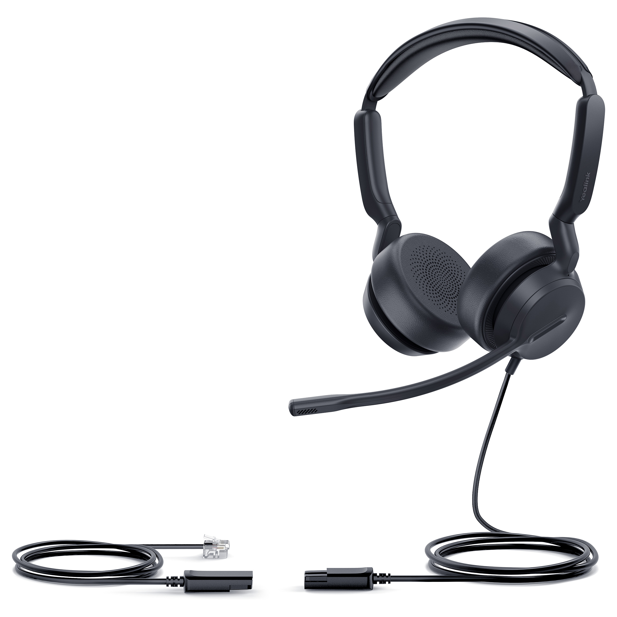 Kufje me kabllo Yealink YHS36 E2 Dual / On-Ear / Mikrofon / QD në RJ9 – Zezë