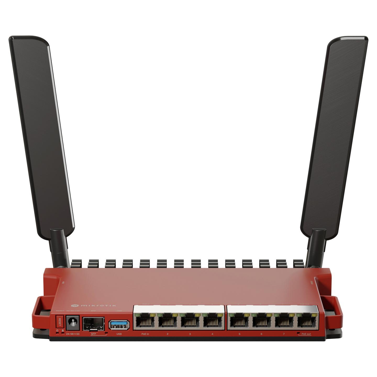 Ruter MikroTik L009UiGS-2HaxD-IN, Wi-Fi 6, 2.4GHz, AX600, 8x Gigabit Ethernet, 1x SFP 2.5Gbps, PoE – Kuqe/Zezë - 1