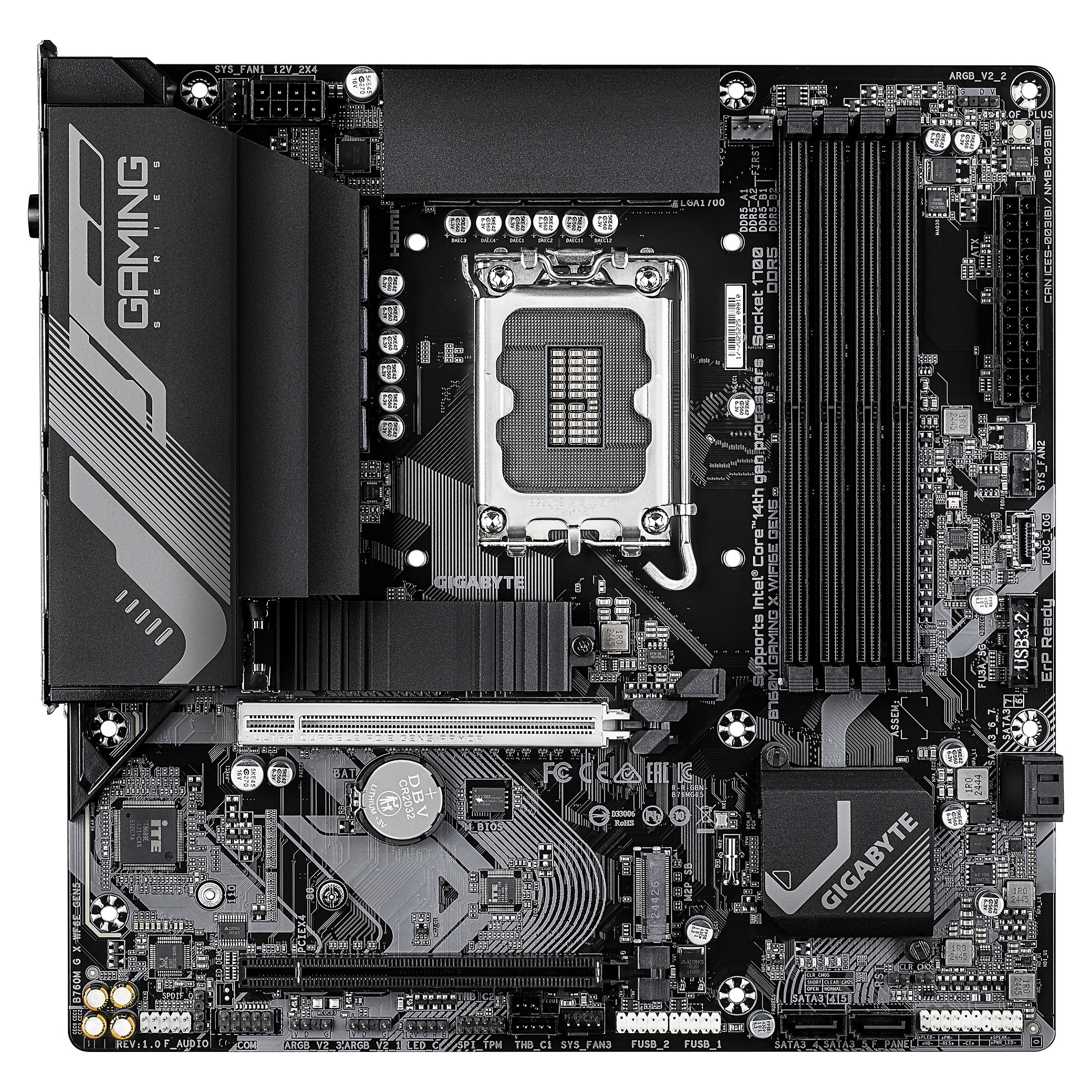 Pllakë Amë Intel Gigabyte B760M Gaming X WiFi6E Gen5 Motherboard (B760 / LGA1700 / mATX / DDR5 / WiFi6E / PCIe Gen5 / HDMI / DisplayPort) - 2