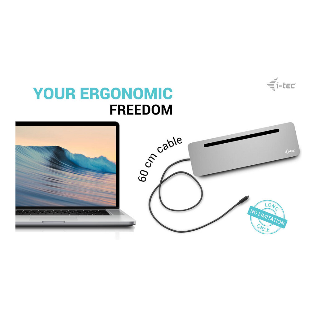 Docking Station D I-TEC USB-C ERGO + Adapter - 9