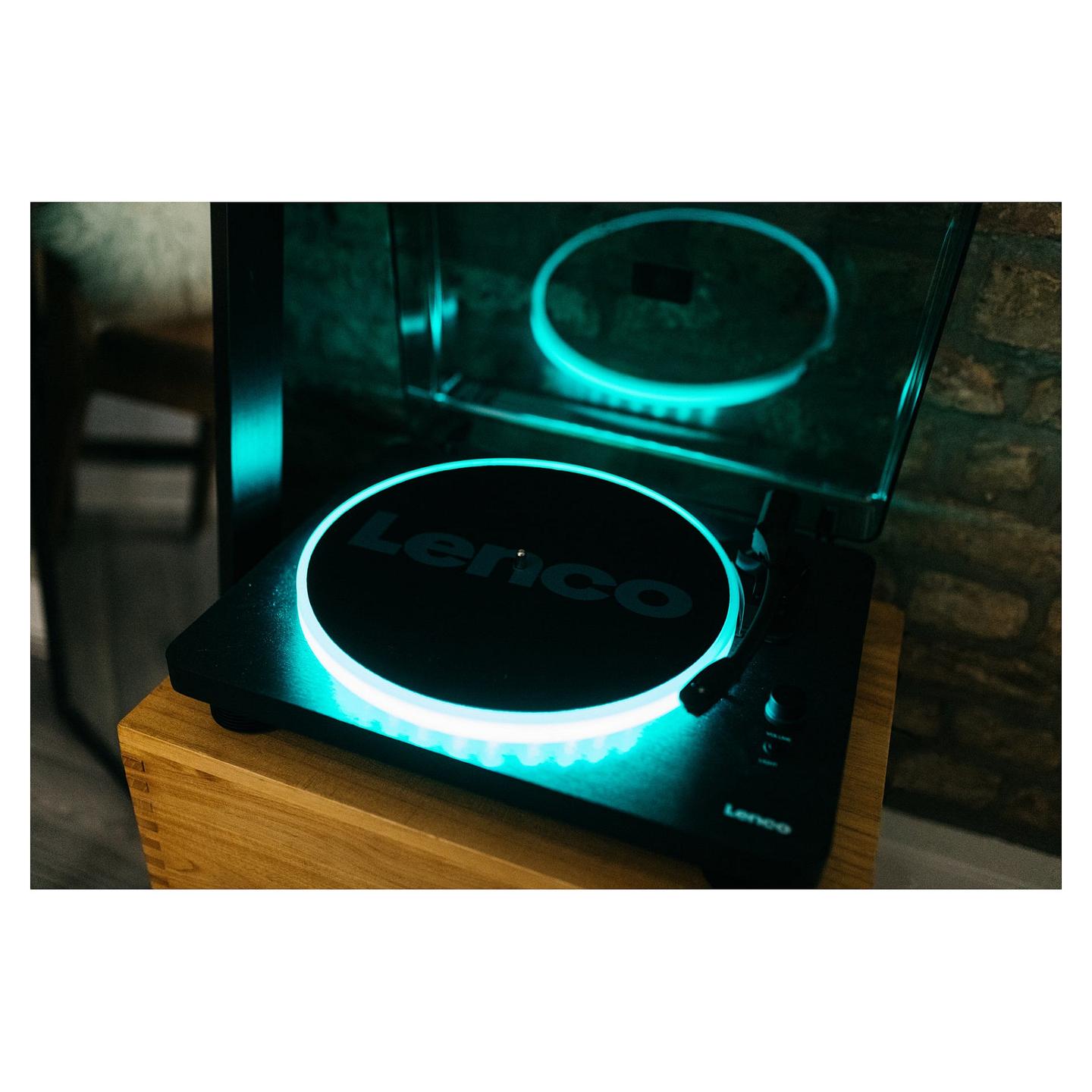 Gramafon Lenco LS-50LEDBK, Me Rrip, Manual, USB Type-B, Fuqi RMS 4 W - Zezë - 10